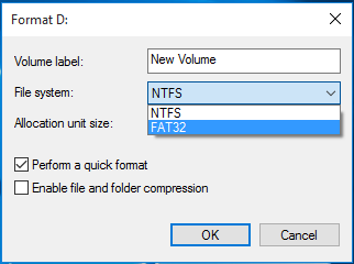 convert ntfs to fat32 for mac